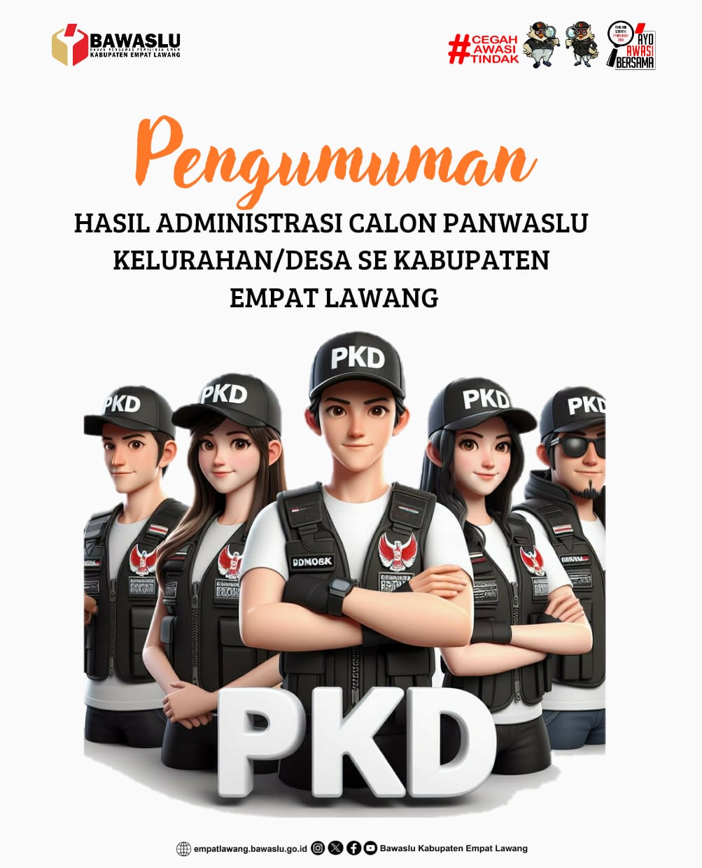 Pengumuman Hasil Administrasi PKD Se- Kabupaten Empat Lawang